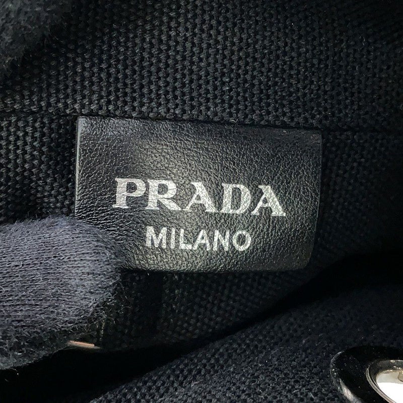 プラダ トートバッグ カナパ CANAPA パンチング キャンバス 1BG439 PRADA 2way 黒