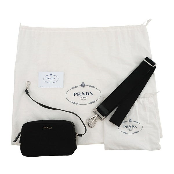 プラダ トートバッグ カナパ CANAPA パンチング キャンバス 1BG439 PRADA 2way 黒