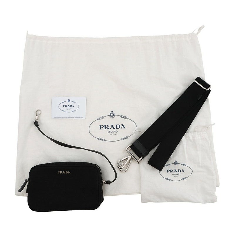 プラダ トートバッグ カナパ CANAPA パンチング キャンバス 1BG439 PRADA 2way 黒