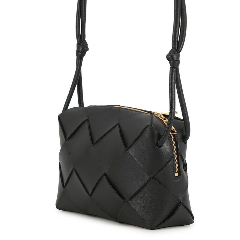 ボッテガヴェネタ ショルダーバッグ イントレチャート スモール カセット ラムスキン 709417 BOTTEGA VENETA 黒