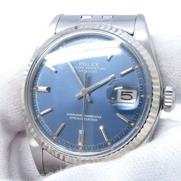 ロレックス デイトジャスト 33番 1601 ROLEX 腕時計 ウォッチ ヴィンテージ ブルー文字盤