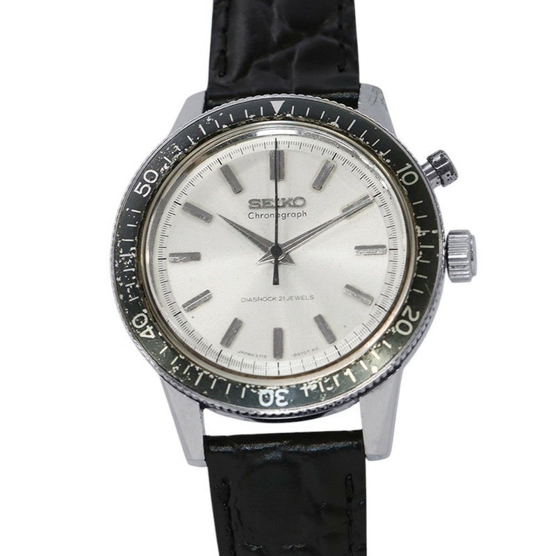 セイコー ワンプッシュ クロノグラフ ヴィンテージ 5719-8980 SEIKO 腕時計 ウォッチ シルバー文字盤