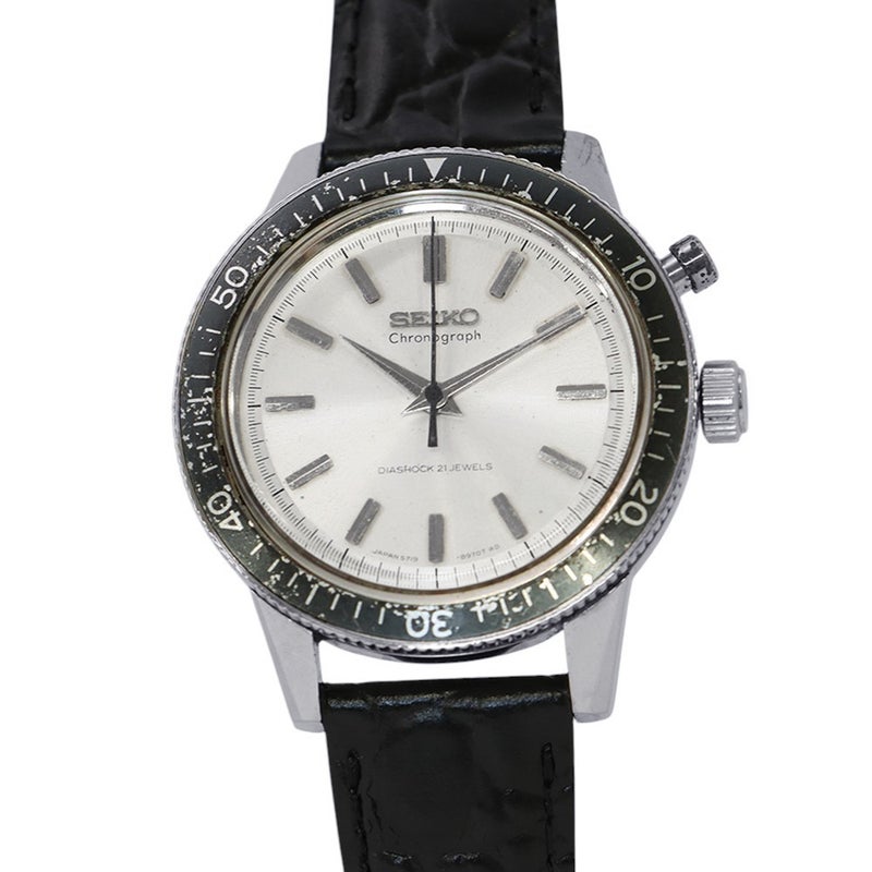 セイコー ワンプッシュ クロノグラフ ヴィンテージ 5719-8980 SEIKO 腕時計 ウォッチ シルバー文字盤