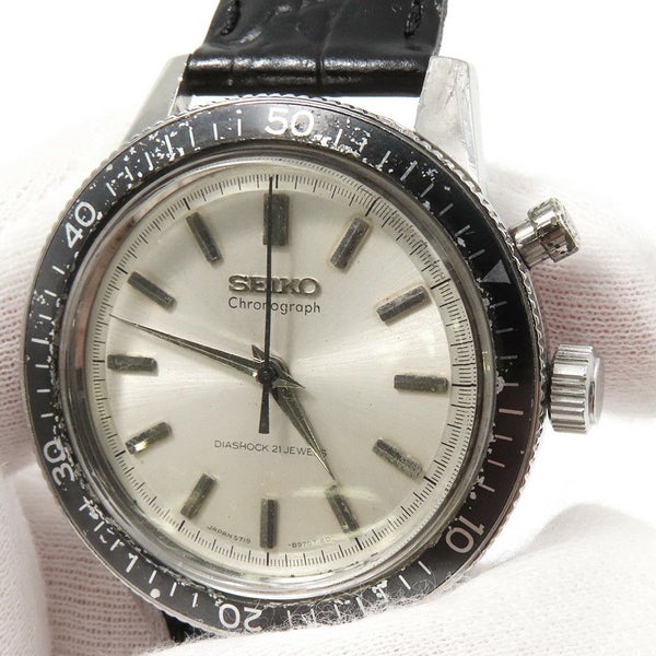セイコー ワンプッシュ クロノグラフ ヴィンテージ 5719-8980 SEIKO 腕時計 ウォッチ シルバー文字盤