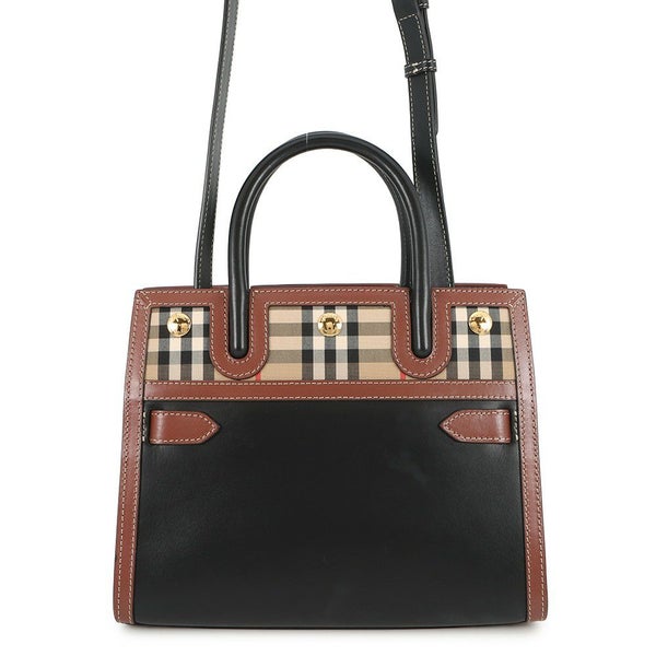バーバリー ハンドバッグ ヴィンテージチェック ベイビータイトル ダブルハンドル 8025266 BURBERRY 2way 黒