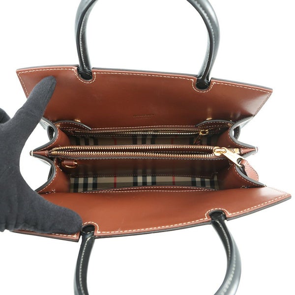 バーバリー ハンドバッグ ヴィンテージチェック ベイビータイトル ダブルハンドル 8025266 BURBERRY 2way 黒