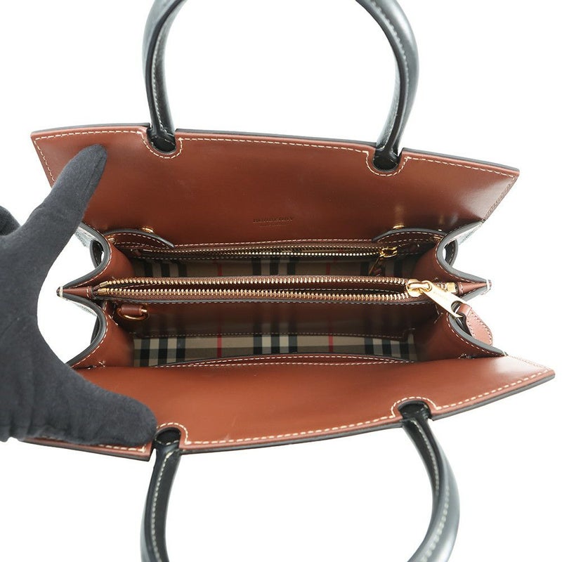 バーバリー ハンドバッグ ヴィンテージチェック ベイビータイトル ダブルハンドル 8025266 BURBERRY 2way 黒