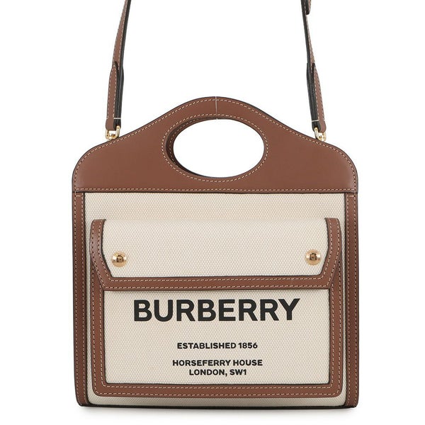 バーバリー ハンドバッグ ミニ ポケットバッグ キャンバス レザー 8031746 BURBERRY 2way