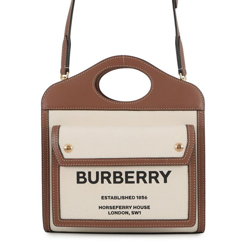 バーバリー ハンドバッグ ミニ ポケットバッグ キャンバス レザー 8031746 BURBERRY 2way