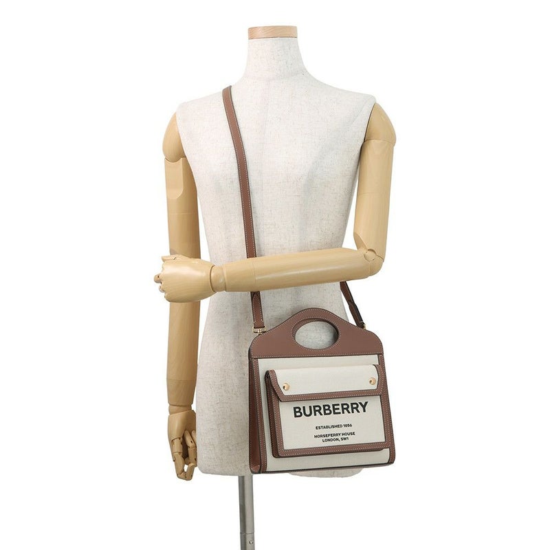 バーバリー ハンドバッグ ミニ ポケットバッグ キャンバス レザー 8031746 BURBERRY 2way