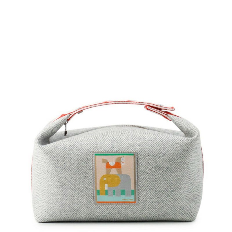 エルメス バッグ ブリッド・ア・ブラック GM アニモー・ブロック ウール トワルシェブロン/シルバー金具