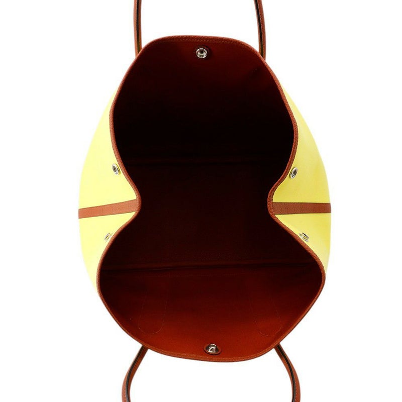 エルメス トートバッグ ガーデンパーティPM ライム/ブラウン/シルバー金具 トワルオフィシエ/ネゴンダ U刻印