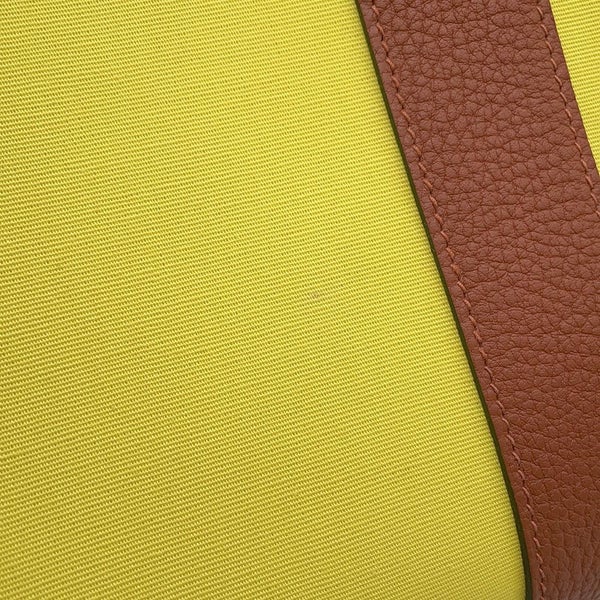 エルメス トートバッグ ガーデンパーティPM ライム/ブラウン/シルバー金具 トワルオフィシエ/ネゴンダ U刻印