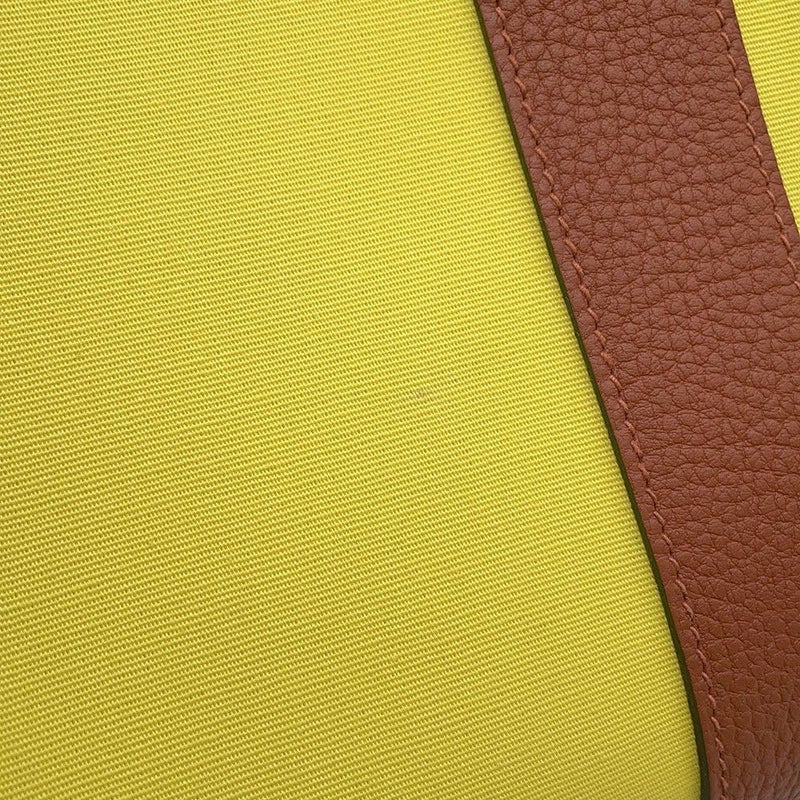 エルメス トートバッグ ガーデンパーティPM ライム/ブラウン/シルバー金具 トワルオフィシエ/ネゴンダ U刻印