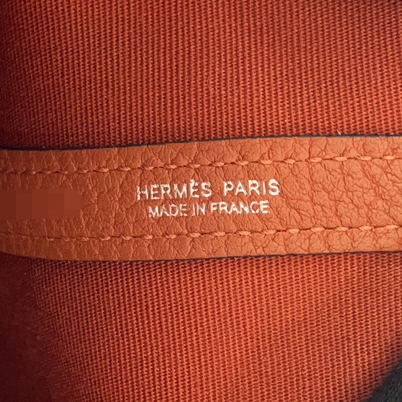 エルメス トートバッグ ガーデンパーティPM ライム/ブラウン/シルバー金具 トワルオフィシエ/ネゴンダ U刻印