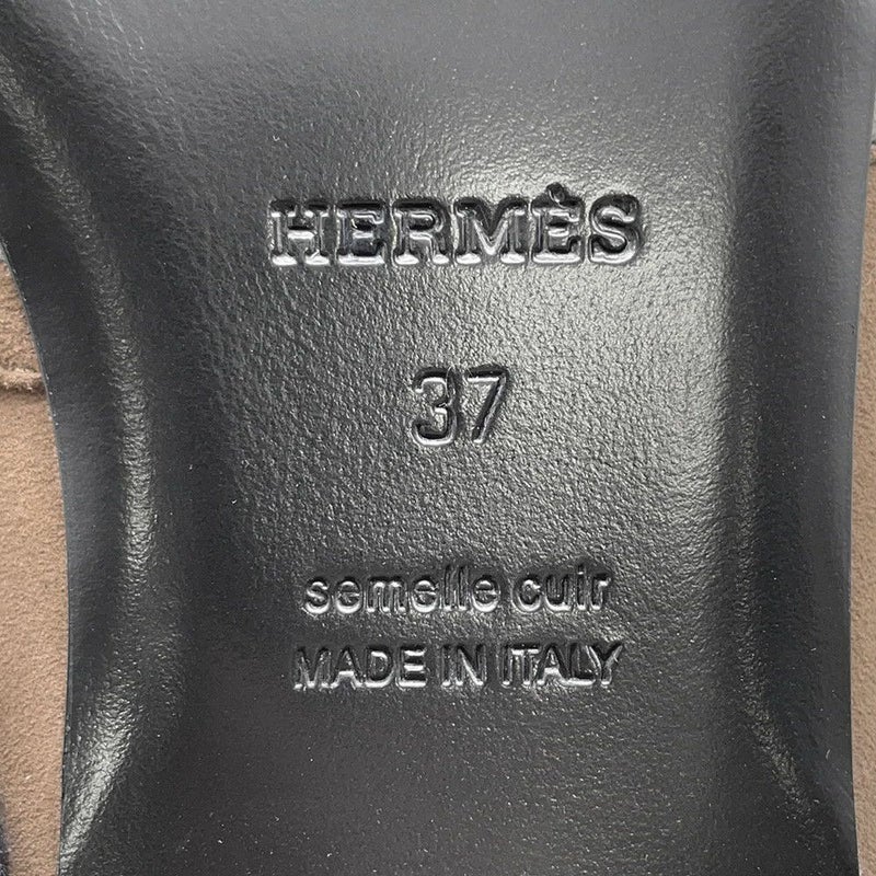 エルメス ミュール オズ OZ シープスキン ベロア レディースサイズ37 HERMES 靴