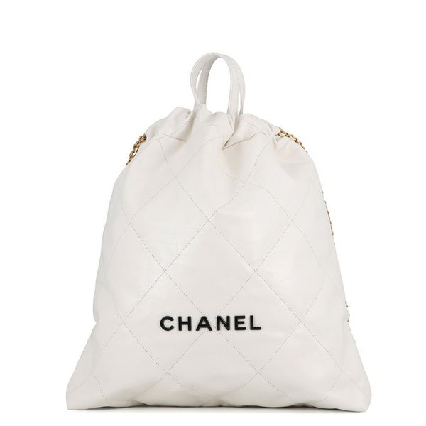 シャネル リュック シャネル22 ラージ レザー AS3313 CHANEL バックパック バッグ 白