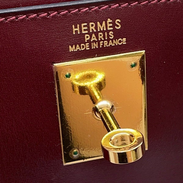 エルメス ハンドバッグ ケリー32 内縫いルージュアッシュ/ゴールド金具 ボックスカーフ □E刻印 ２wayショルダー