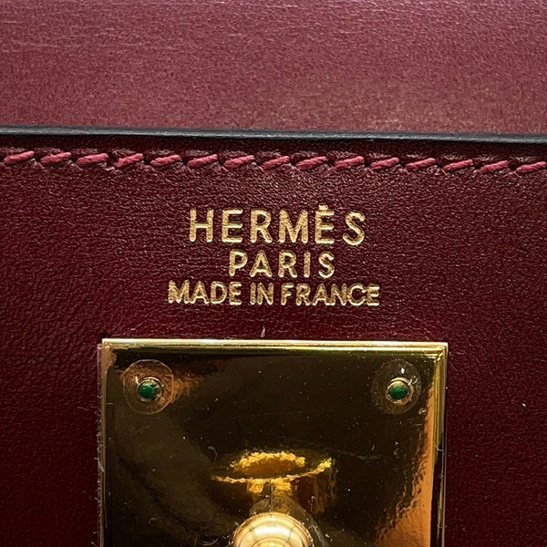 エルメス ハンドバッグ ケリー32 内縫いルージュアッシュ/ゴールド金具 ボックスカーフ □E刻印 ２wayショルダー