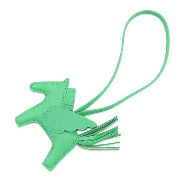 エルメス バッグチャーム ロデオPM ペガサス ヴェールコミック ラムスキン K刻印