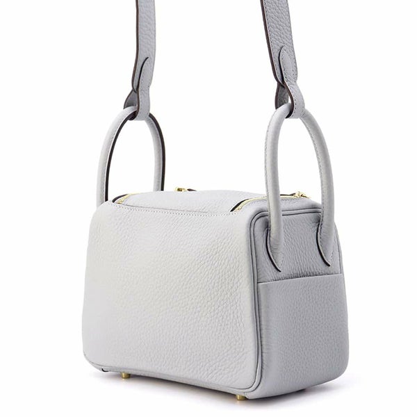 エルメス リンディ ミニ ブルーグラシエ/シルバー金具 トリヨンクレマンス W刻印 2wayショルダー