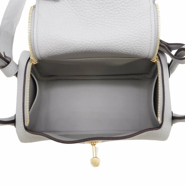 エルメス リンディ ミニ ブルーグラシエ/シルバー金具 トリヨンクレマンス W刻印 2wayショルダー
