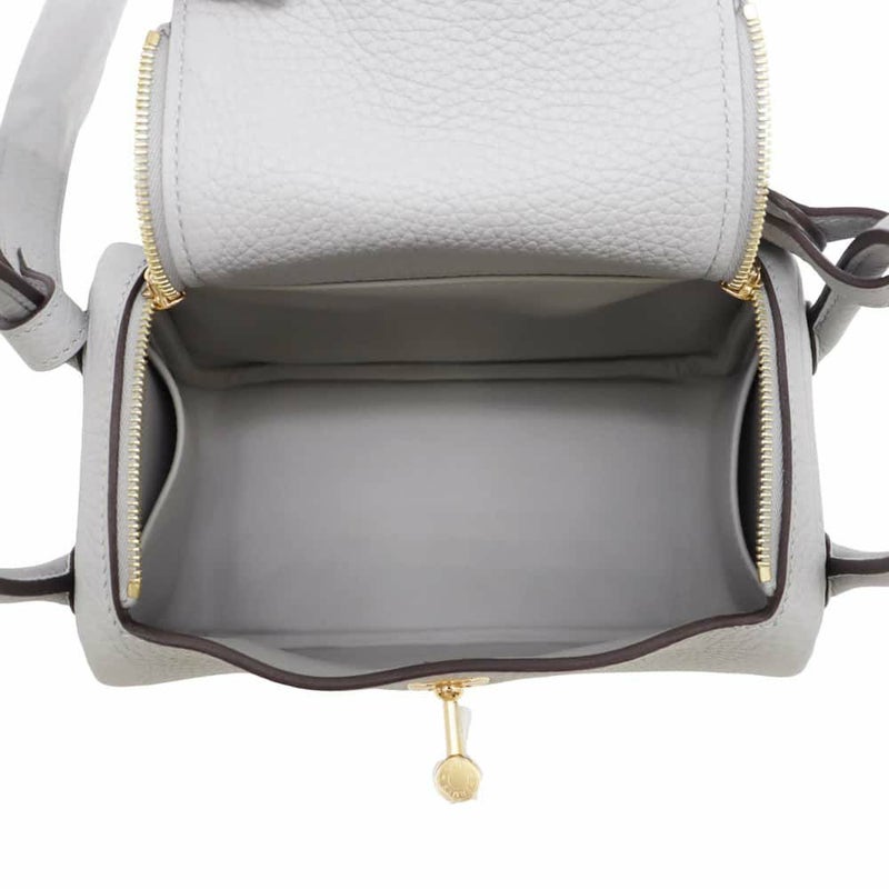 エルメス リンディ ミニ ブルーグラシエ/シルバー金具 トリヨンクレマンス W刻印 2wayショルダー