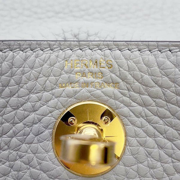 エルメス リンディ ミニ ブルーグラシエ/シルバー金具 トリヨンクレマンス W刻印 2wayショルダー