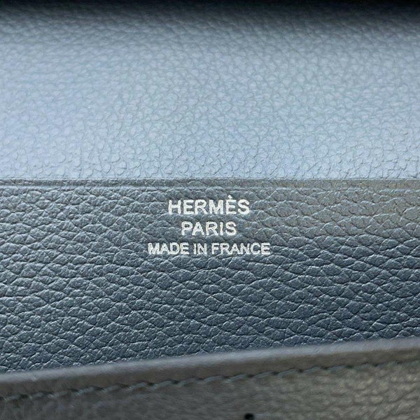 エルメス 二つ折り長財布 シチズンツイル ロング グリミスティ/シルバー金具 エバーカラー W刻印 財布