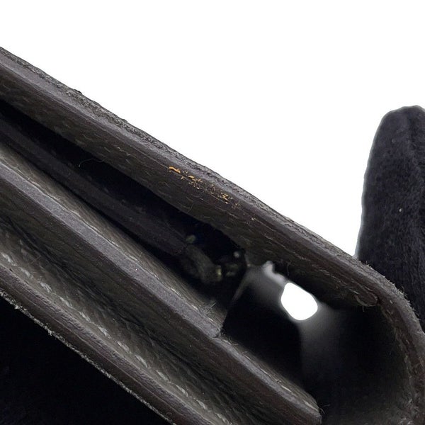 エルメス 二つ折り長財布 シチズンツイル ロング シルクイン グリメイヤー/シルバー金具 エプソン U刻印 メンズ 財布