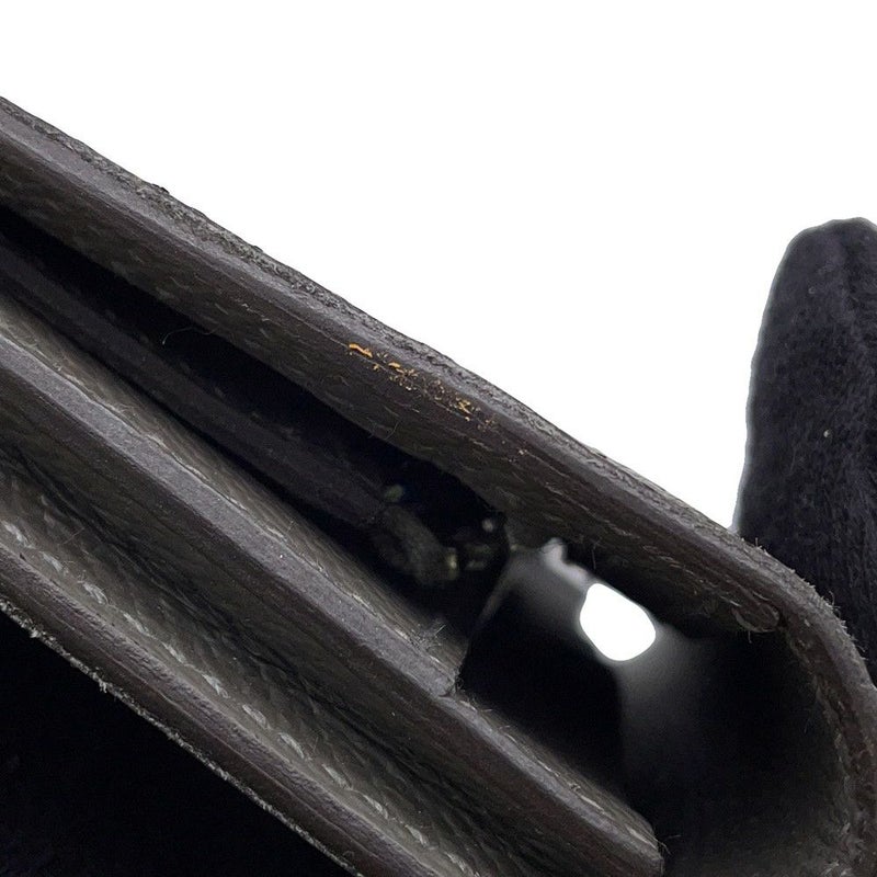 エルメス 二つ折り長財布 シチズンツイル ロング シルクイン グリメイヤー/シルバー金具 エプソン U刻印 メンズ 財布