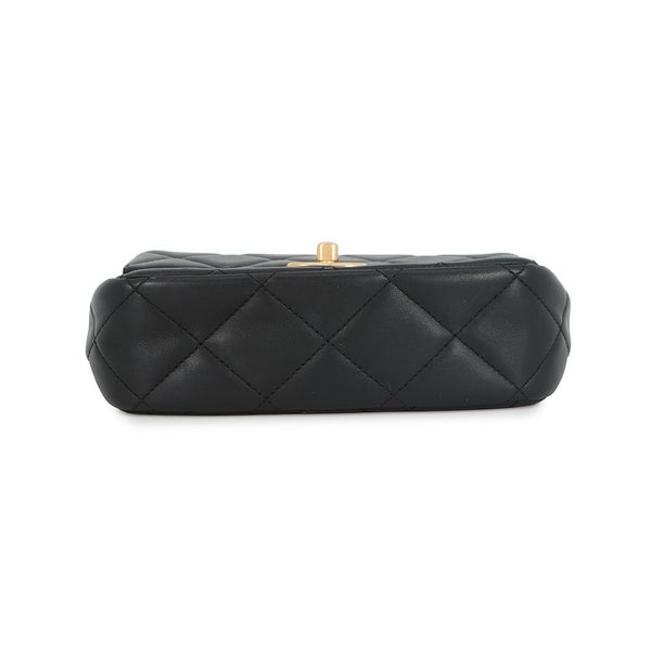 シャネル チェーンショルダーバッグ ミニマトラッセ フェイクパール ラムスキン AS2855 CHANEL バッグ 2ｗay 黒