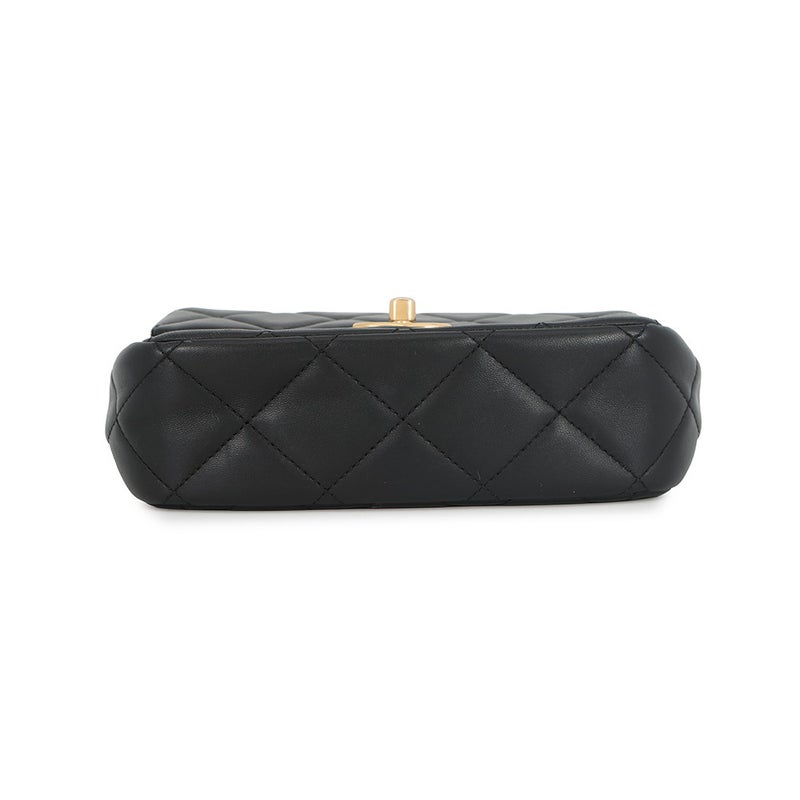 シャネル チェーンショルダーバッグ ミニマトラッセ フェイクパール ラムスキン AS2855 CHANEL バッグ 2ｗay 黒