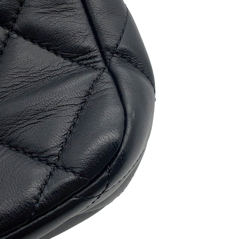 シャネル チェーンショルダーバッグ ミニマトラッセ フェイクパール ラムスキン AS2855 CHANEL バッグ 2ｗay 黒