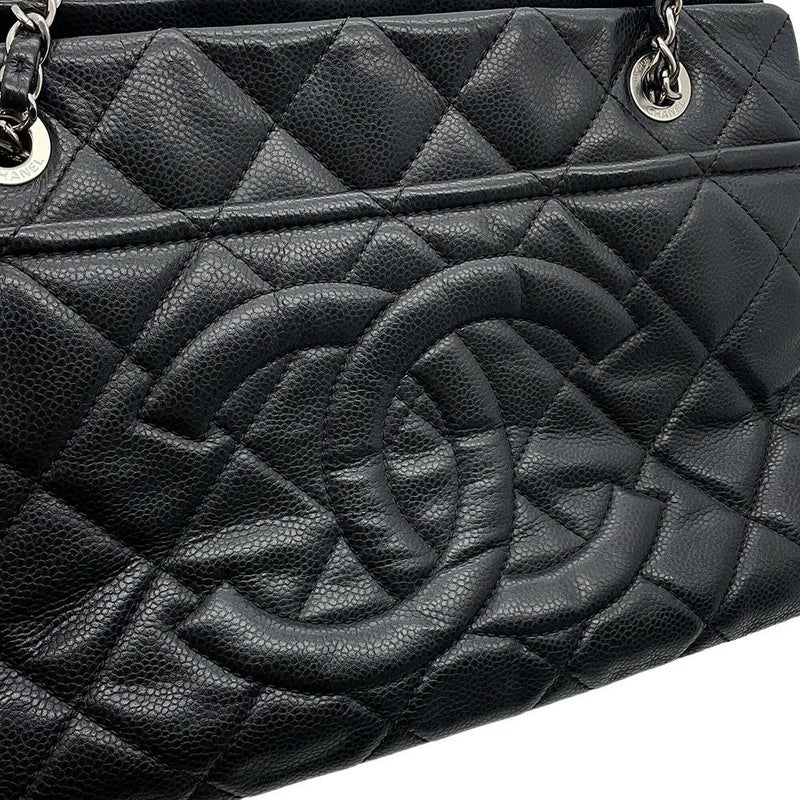 シャネル トートバッグ マトラッセ ココマーク ダブルチェーン キャビアスキン A67294 CHANEL ショルダーバッグ 黒