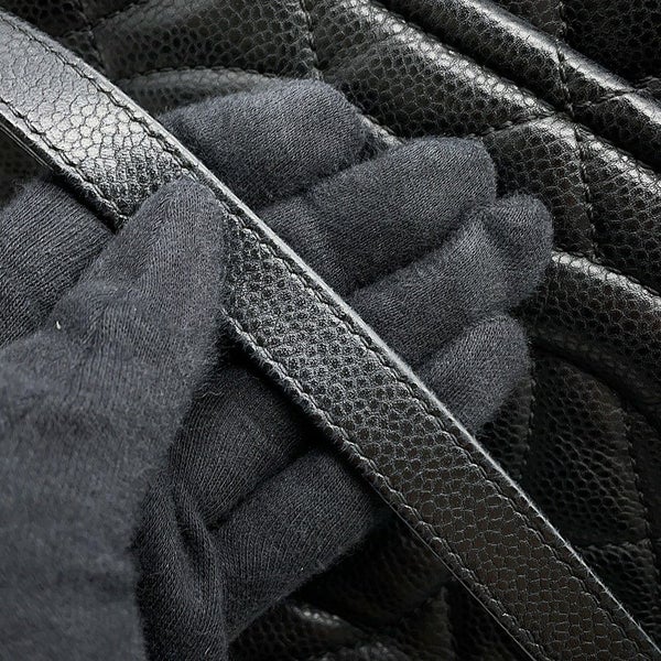 シャネル トートバッグ マトラッセ ココマーク ダブルチェーン キャビアスキン A67294 CHANEL ショルダーバッグ 黒