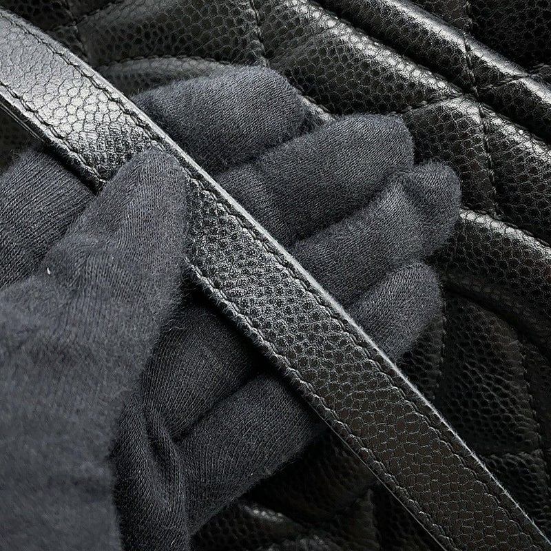 シャネル トートバッグ マトラッセ ココマーク ダブルチェーン キャビアスキン A67294 CHANEL ショルダーバッグ 黒