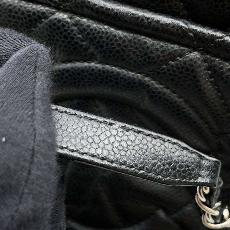 シャネル トートバッグ マトラッセ ココマーク ダブルチェーン キャビアスキン A67294 CHANEL ショルダーバッグ 黒