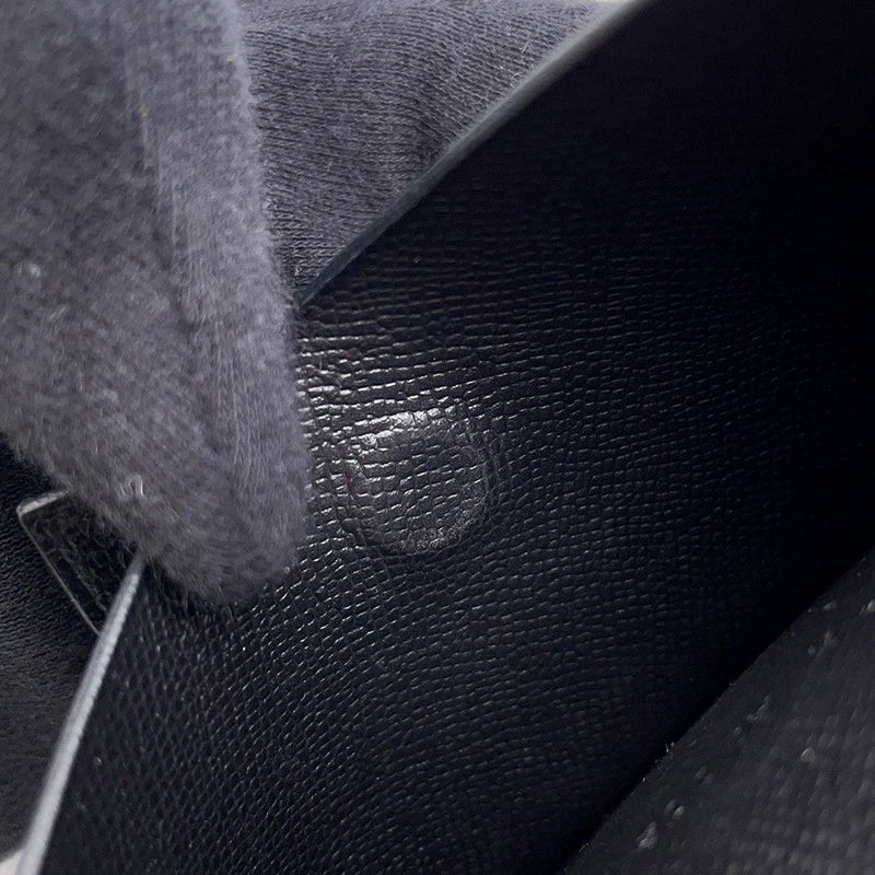 エルメス カードケース ベアン ミニ 小銭入れ付き モノクローム ブラック/ブラック金具 ヴォーマダム K刻印 黒