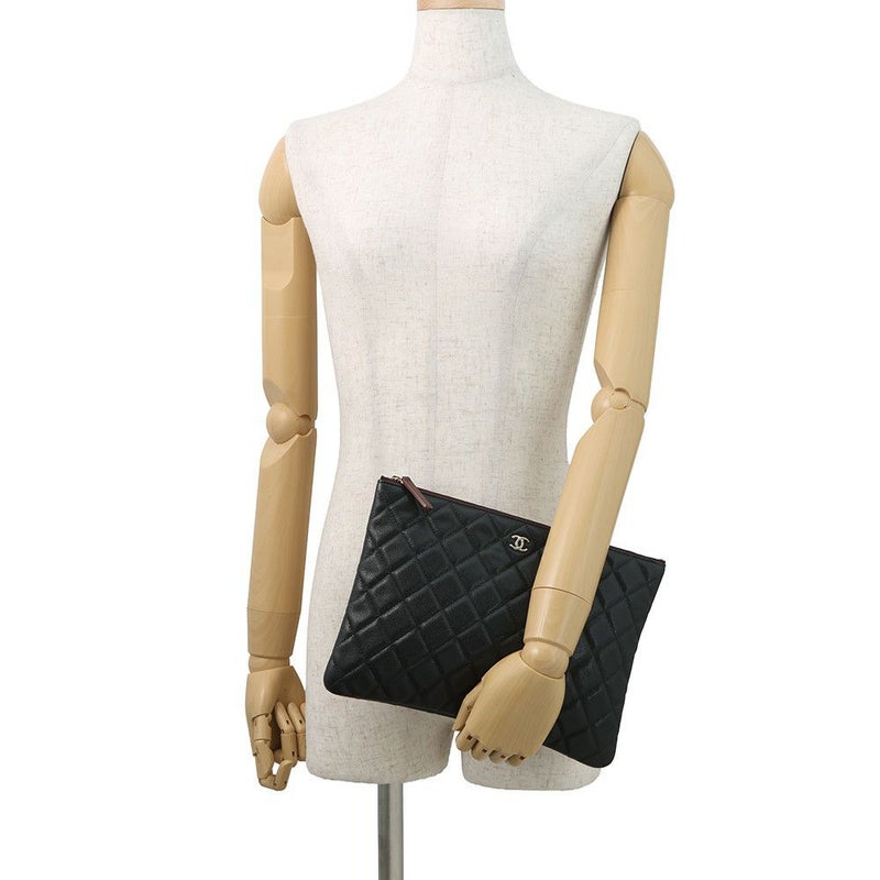 シャネル クラッチバッグ マトラッセ ココマーク キャビアスキン A82545 CHANEL 黒