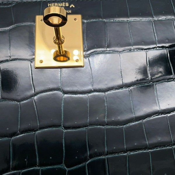 エルメス ハンドバッグ ケリー28 外縫い ヴェールシプレ/ゴールド金具 ポロサスマット B刻印 ２wayショルダー