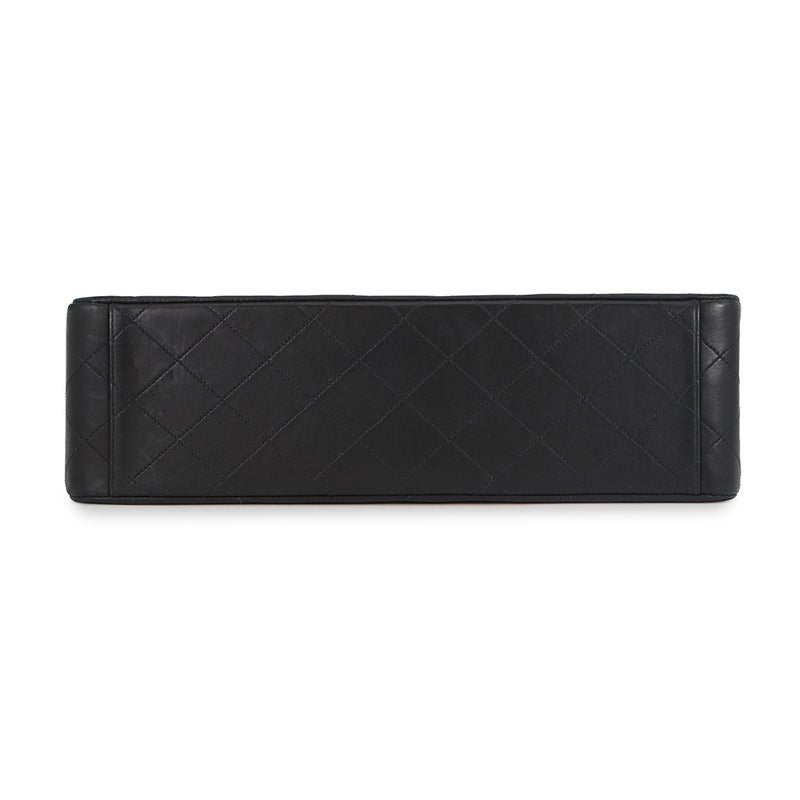 シャネル チェーンショルダーバッグ デカマトラッセ ココマーク シングルフラップ ラムスキン A01094 CHANEL 黒