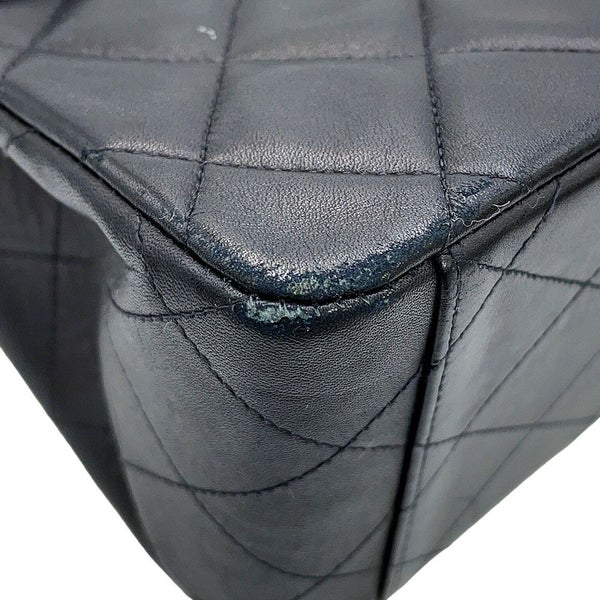 シャネル チェーンショルダーバッグ デカマトラッセ ココマーク シングルフラップ ラムスキン A01094 CHANEL 黒