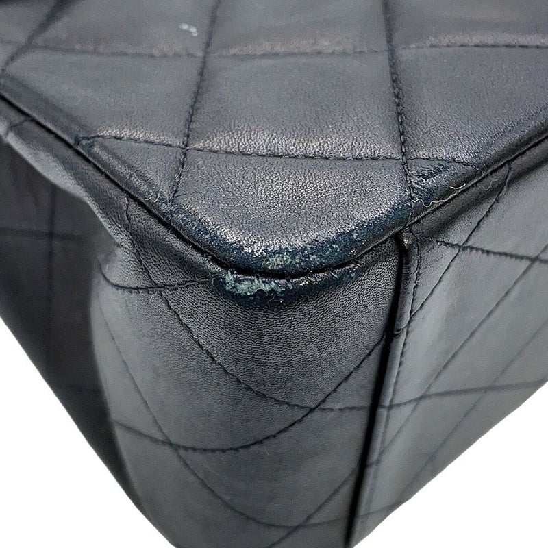 シャネル チェーンショルダーバッグ デカマトラッセ ココマーク シングルフラップ ラムスキン A01094 CHANEL 黒