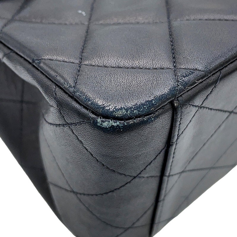 シャネル チェーンショルダーバッグ デカマトラッセ ココマーク シングルフラップ ラムスキン A01094 CHANEL 黒