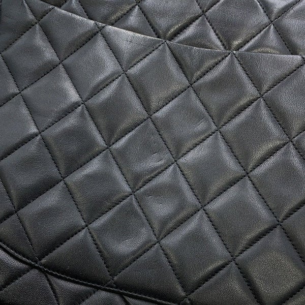 シャネル チェーンショルダーバッグ デカマトラッセ ココマーク シングルフラップ ラムスキン A01094 CHANEL 黒
