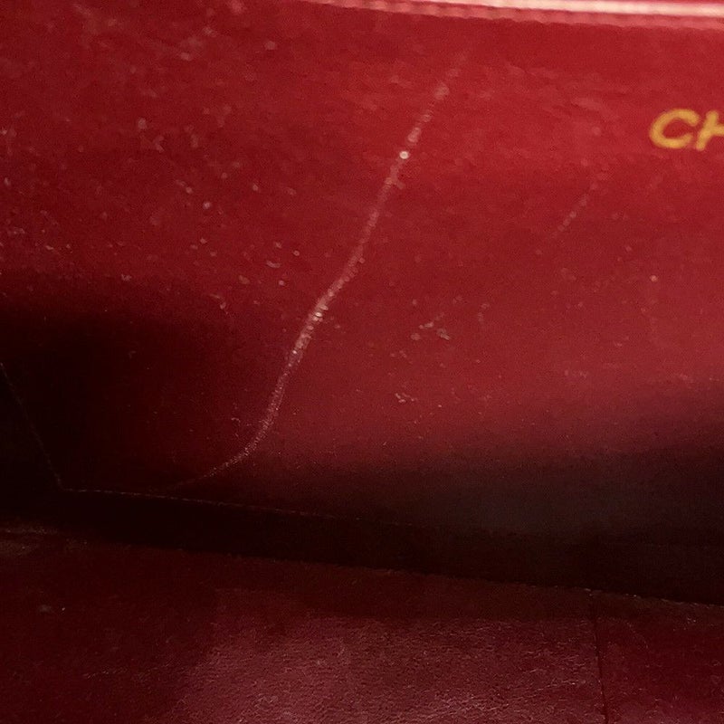 シャネル チェーンショルダーバッグ デカマトラッセ ココマーク シングルフラップ ラムスキン A01094 CHANEL 黒