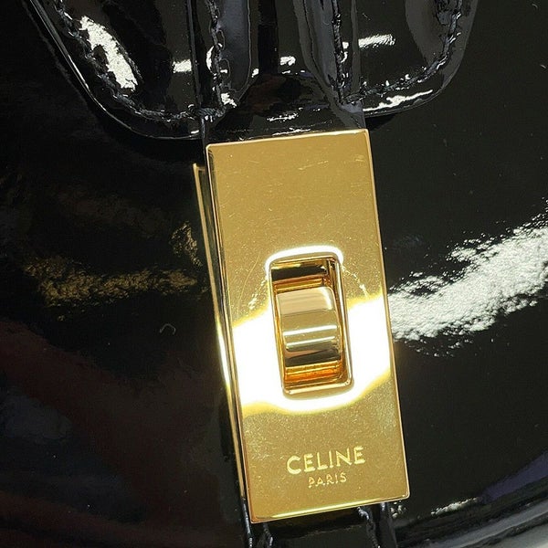 セリーヌ ショルダーバッグ 16 セーズ ブザス スモール パテント 188013 CELINE 黒