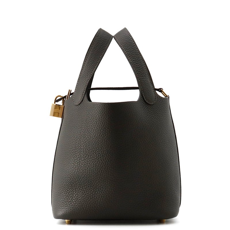 エルメス ハンドバッグ ピコタンロックPM ダークブロンズ/ゴールド金具 トリヨンクレマンス K刻印