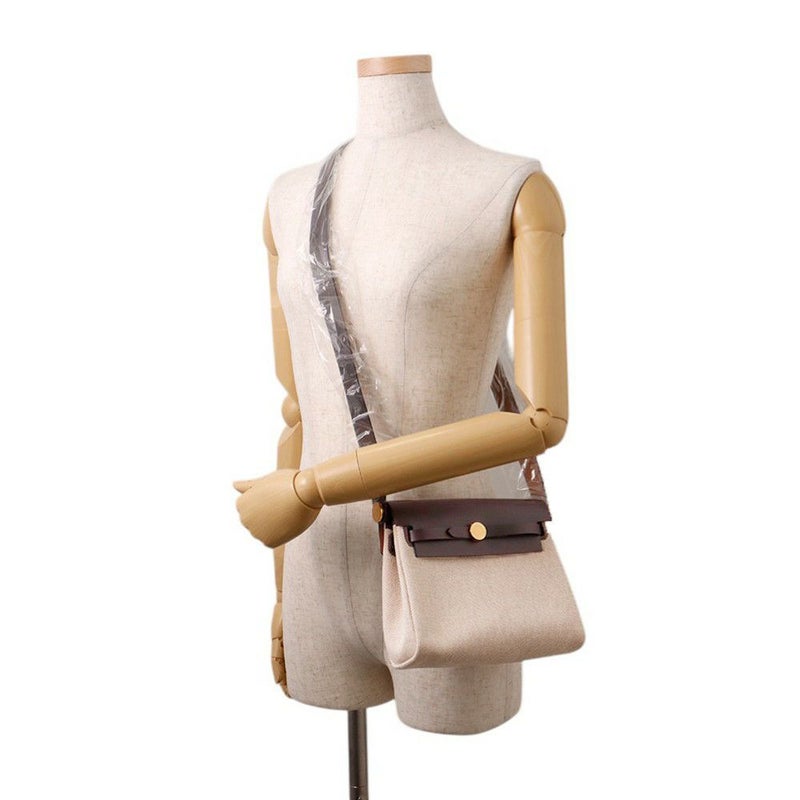 エルメス ショルダーバッグ エールバッグジップ ミニ エベンヌ/エクリュ/ゴールド金具 トワルアッシュ/ヴァッシュハンター K刻印